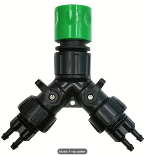2 vejs splitter med Quick kobling til 4mm Vandingssæt.