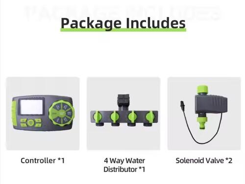 Automatic 4-Zone Irrigation System Vandings ur med 2 magnetventil