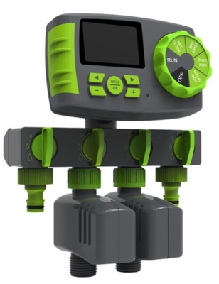 Automatic 4-Zone Irrigation System Vandings ur med 2 magnetventil