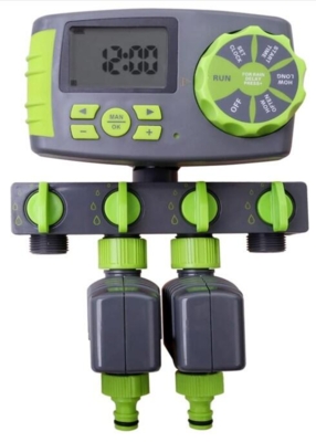 Automatic 4-Zone Irrigation System Vandings ur med 2 magnetventil