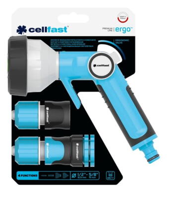 Cellfast ERGO™ sæt med 4-funktionel håndsprinkler 1/2" - 5/8"