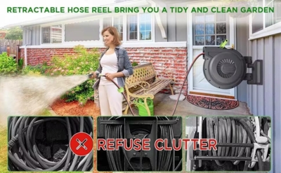 COBRA Super stærk automatisk slangeoprul 20m 1/2" vandslange  Luksus Brusepistol