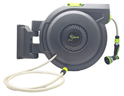 COBRA Super stærk automatisk slangeoprul 20m 1/2" vandslange  Luksus Brusepistol
