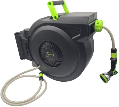 COBRA Super stærk automatisk slangeoprul 20m 1/2" vandslange  Luksus Brusepistol