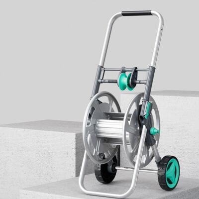 Andeca 50 m Metal slangevogn med stor hjul og justerbar håndtag