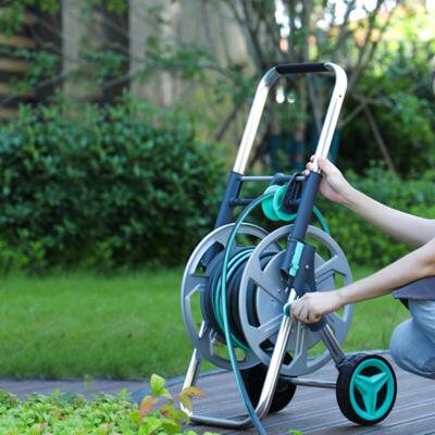 Andeca 50 m Metal slangevogn med stor hjul og justerbar håndtag