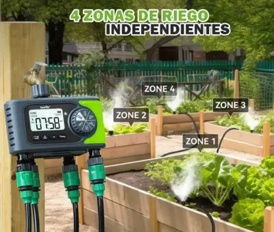 Digital automatisk vandingsprogrammering - 4 zoner / stationer