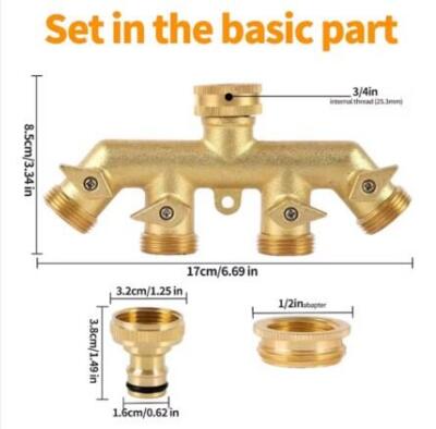 Cobra SS 4 VEJS Splitter I Messing  med hanekoblinger